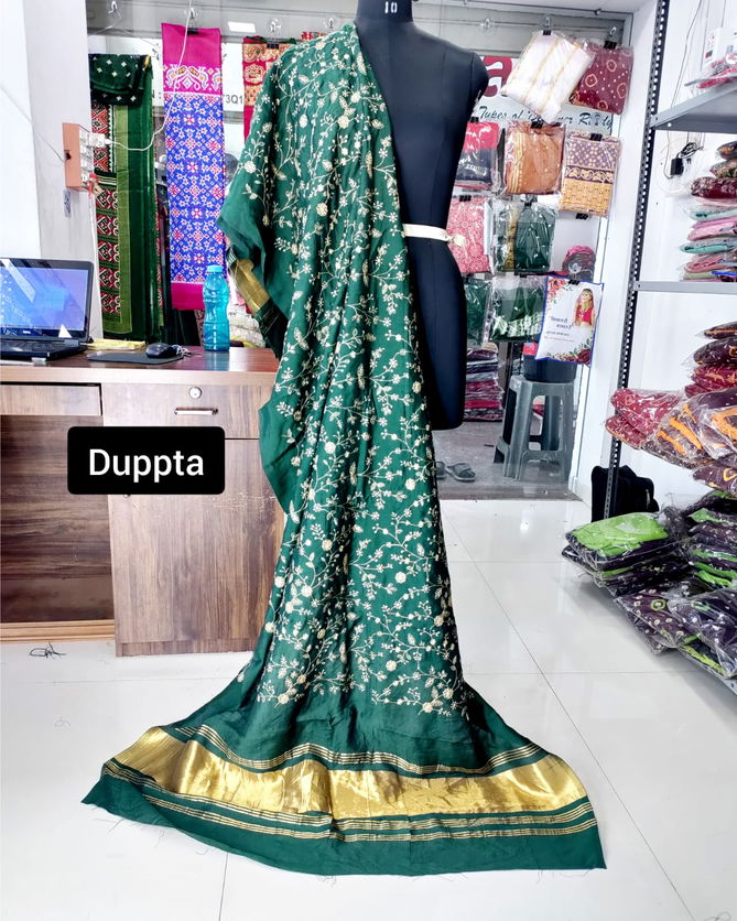 Lagadi Patta Work Chandery Silk Designer Dupatta Wholesale Online